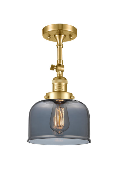 Bell 8-Inch 1-Light Semi-Flush Mount with LED Bulb 14.5-Inch High Sloped-Ceiling Compatible