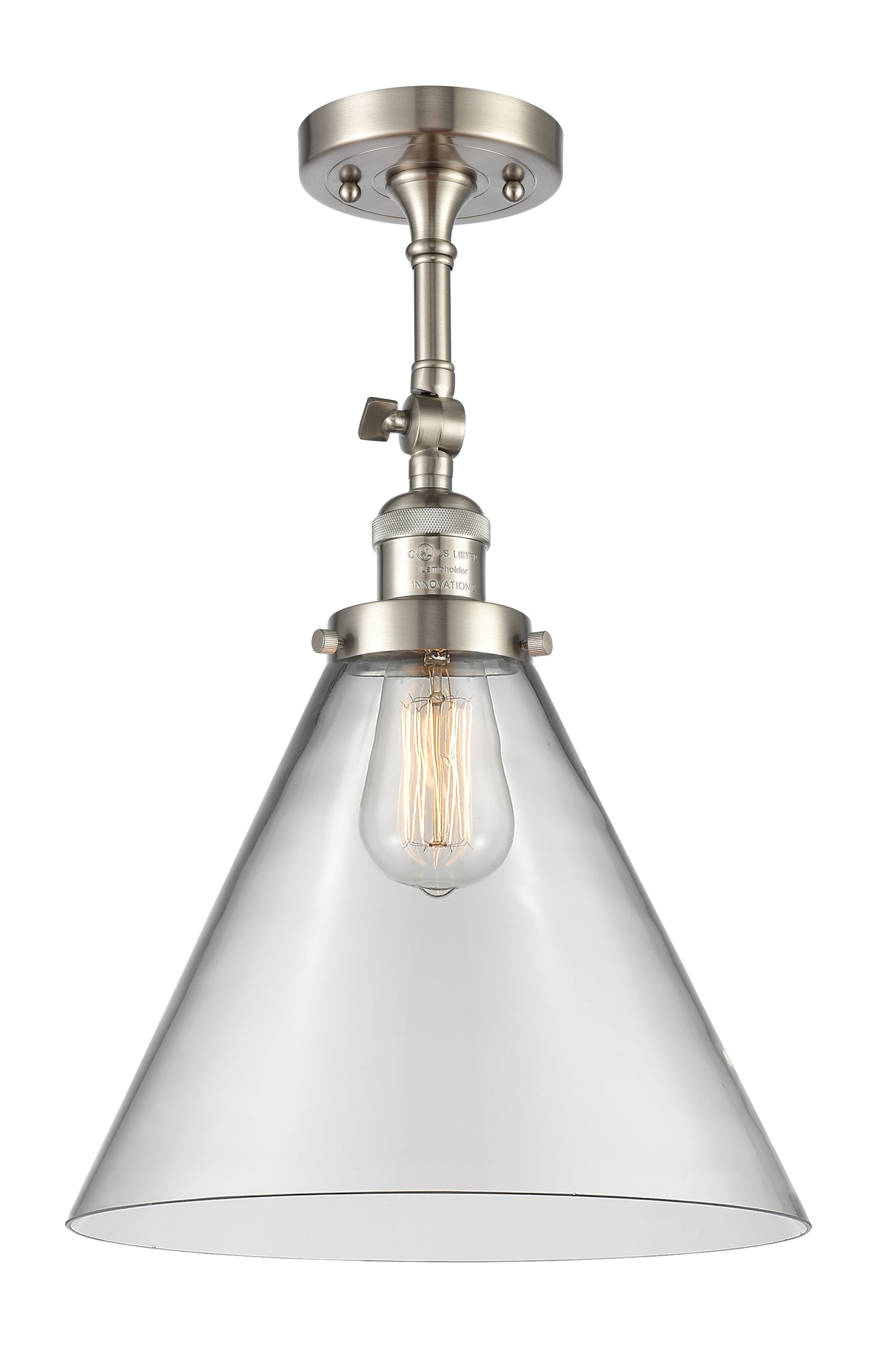 Franklin Semi-Flush Mount Glass Nickel