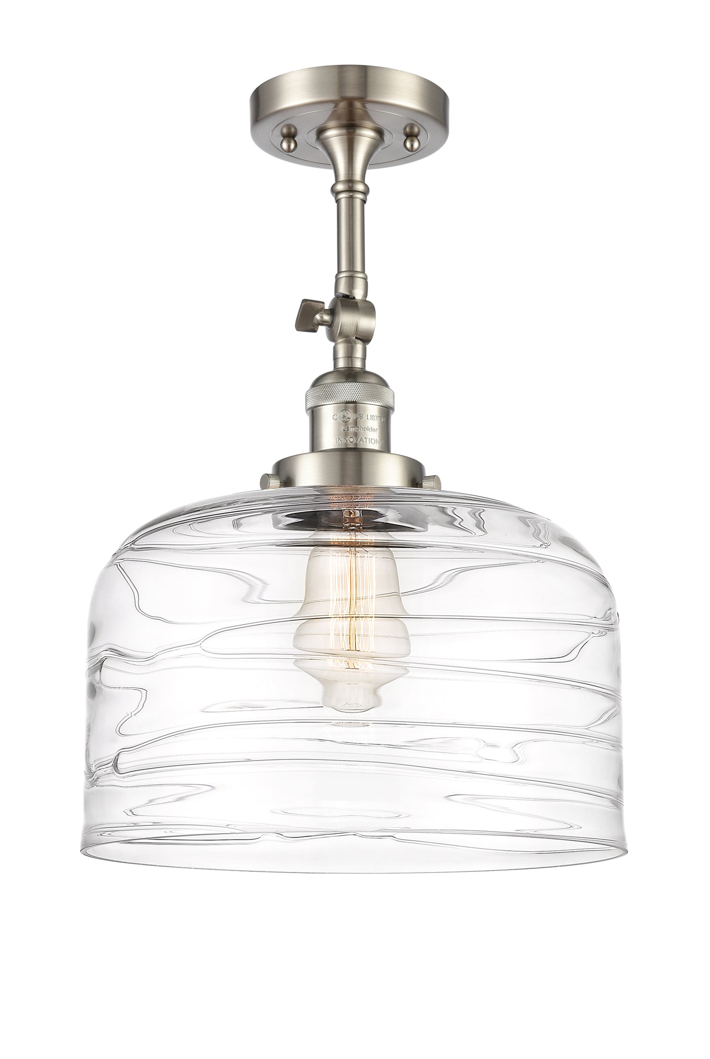 Franklin Semi-Flush Mount Brushed Steel Brass