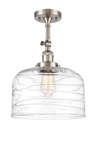 Franklin Semi-Flush Mount Brushed Steel Brass
