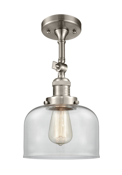 Bell 8-Inch 1-Light Semi-Flush Mount with LED Bulb 14.5-Inch High Sloped-Ceiling Compatible