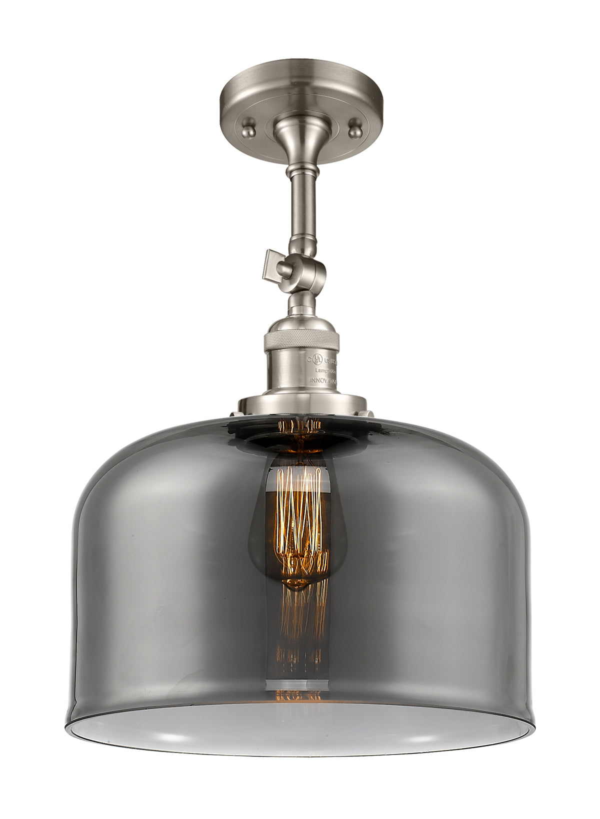Bell 12-Inch 1-Light Semi-Flush Mount with LED Bulb 16.5-Inch High