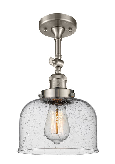 Bell 8-Inch 1-Light Semi-Flush Mount with LED Bulb 14.5-Inch High Sloped-Ceiling Compatible