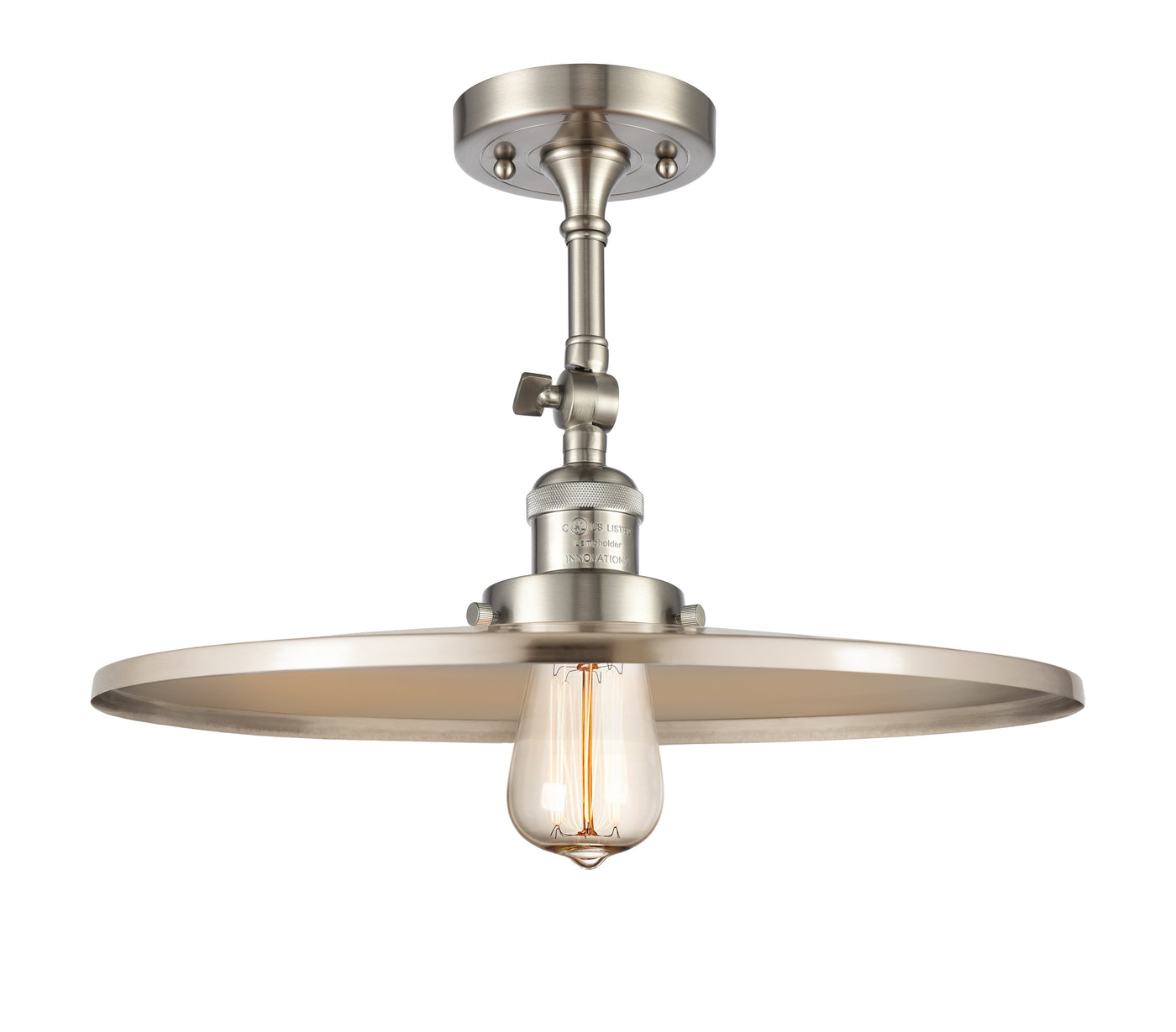 Franklin Semi-Flush Mount Satin Nickel Brass