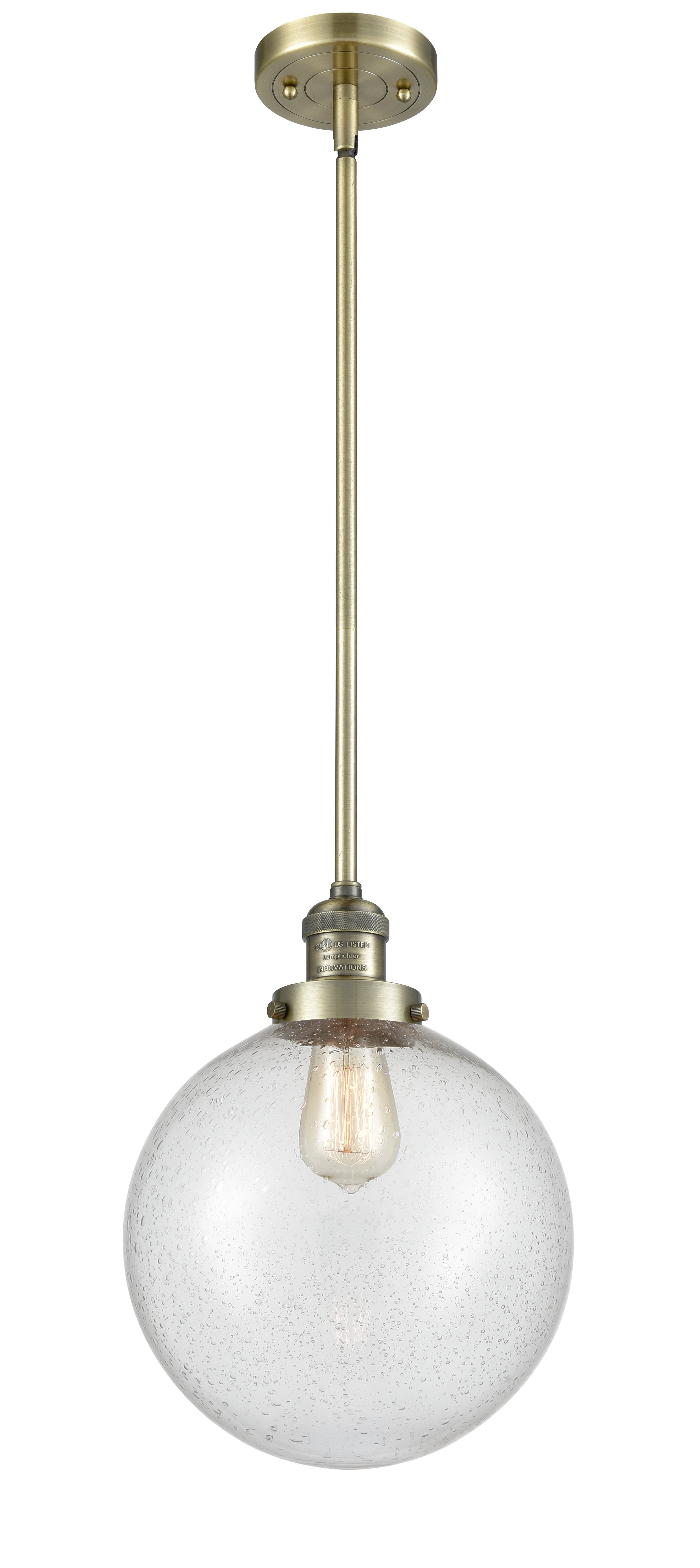 Franklin Restoration Mini Pendant Brass Glass