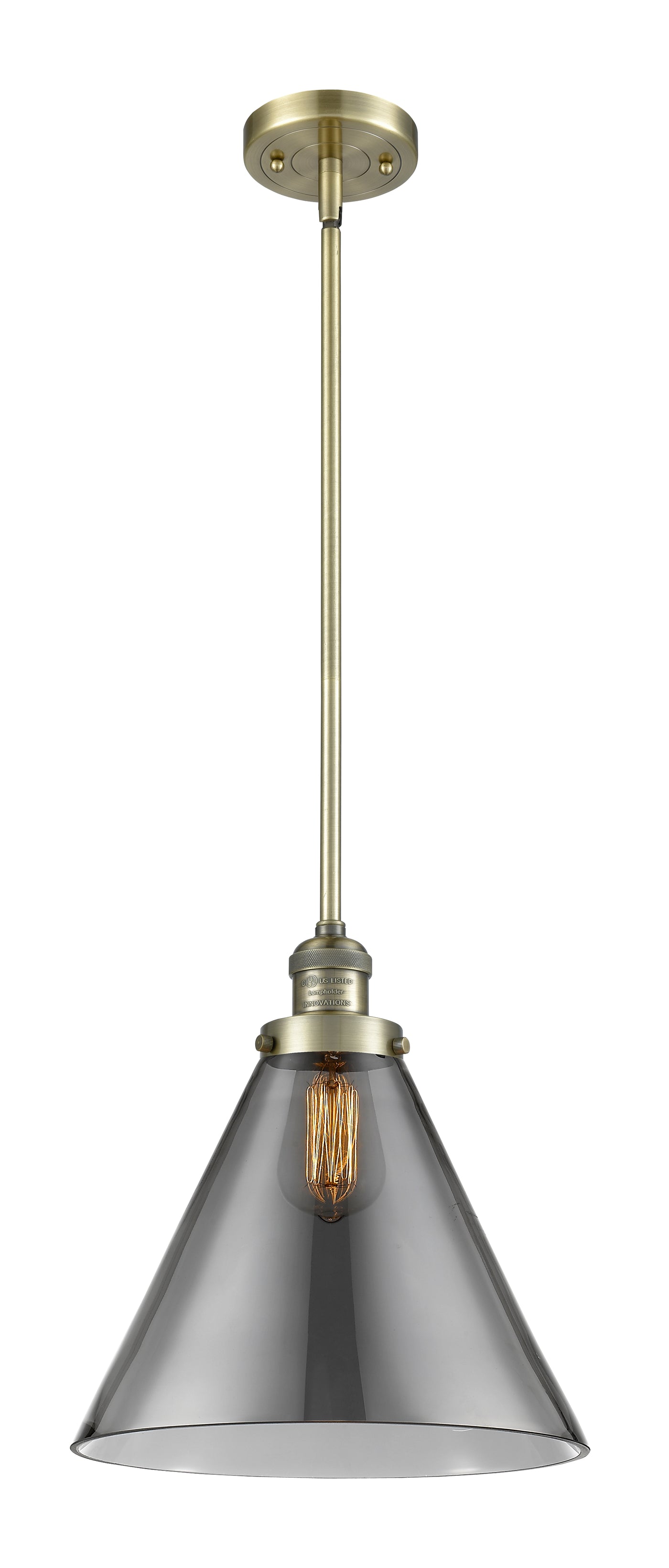 Franklin Restoration Mini Pendant Brass Glass