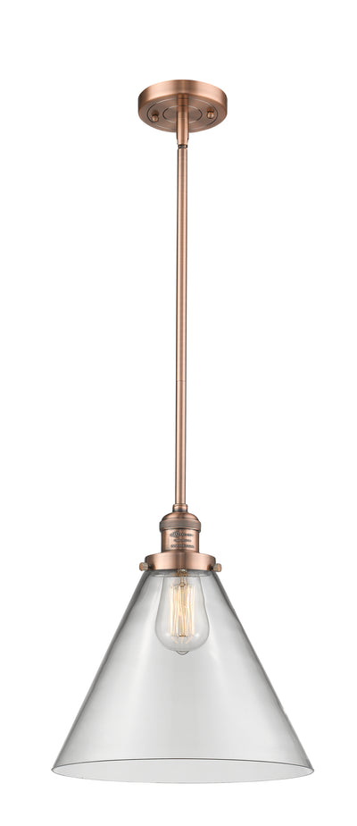 Franklin Restoration Mini Pendant Brass Glass