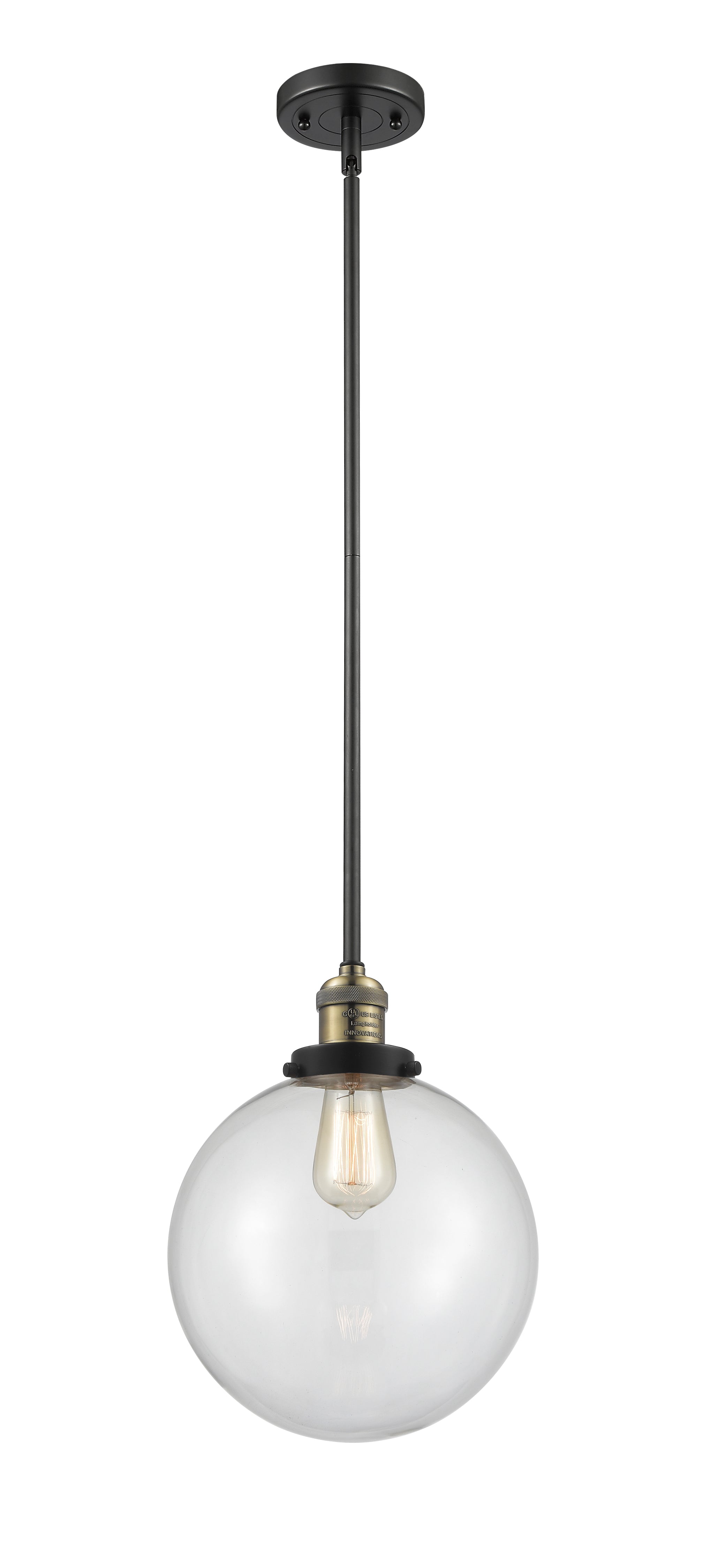 Franklin Restoration Mini Pendant Brass Glass