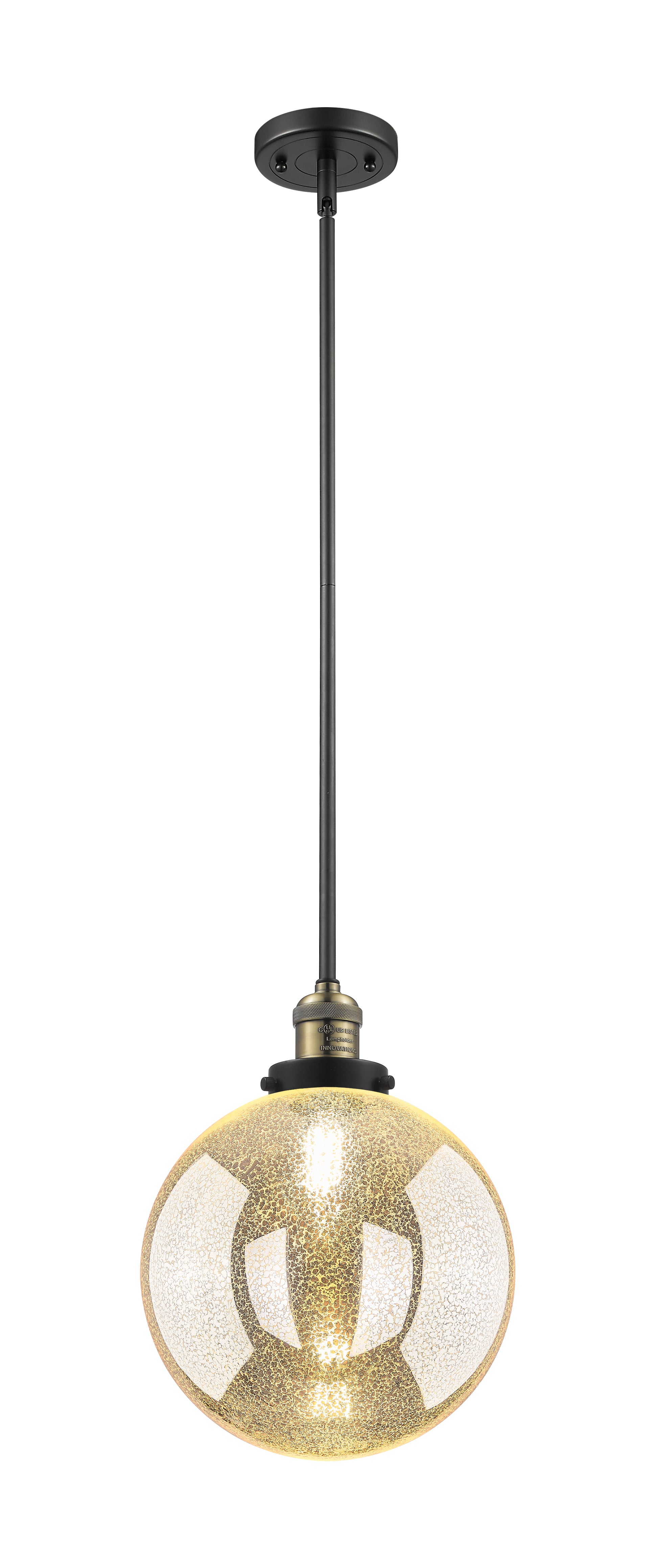 Franklin Restoration Mini Pendant Brass Glass
