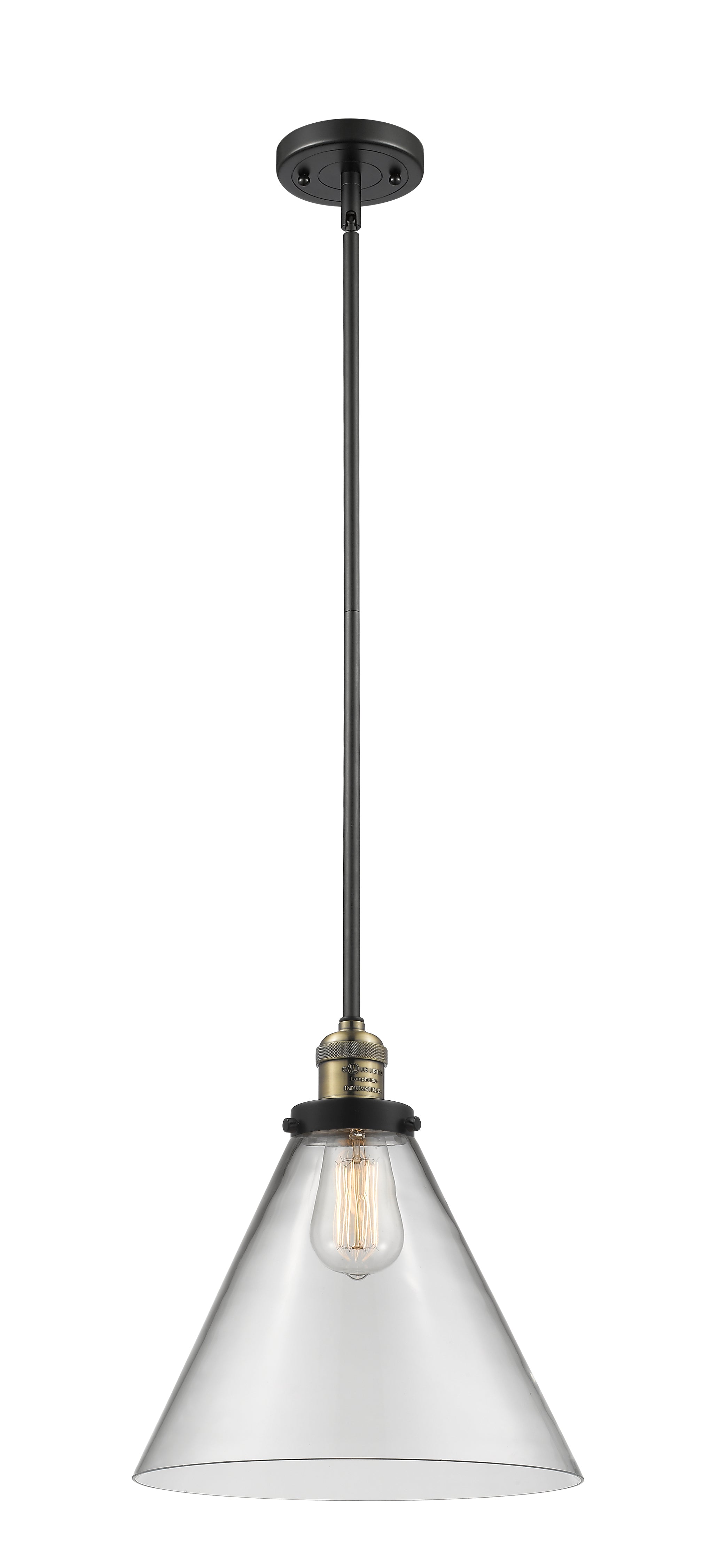 Franklin Restoration Mini Pendant Brass Glass
