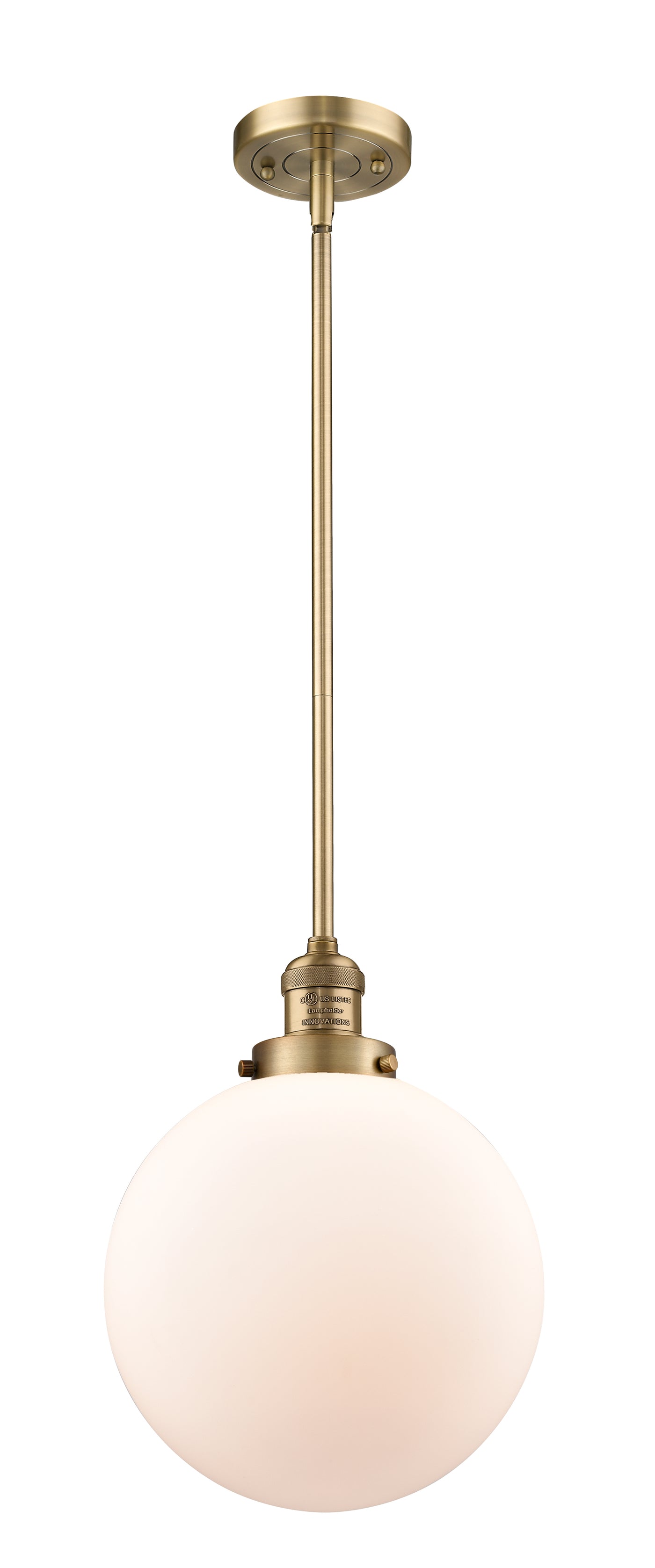 Franklin Restoration Mini Pendant Brass Glass