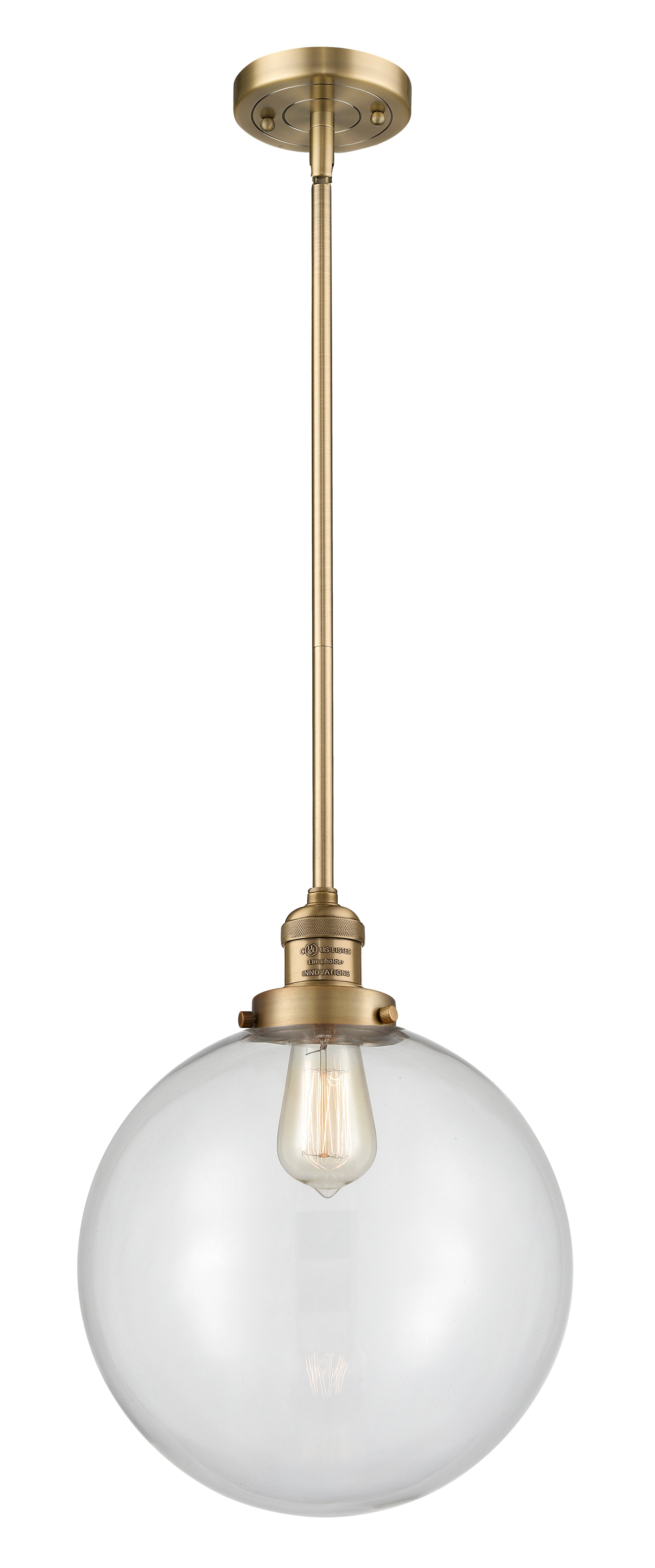 Franklin Restoration Mini Pendant Brass Finish