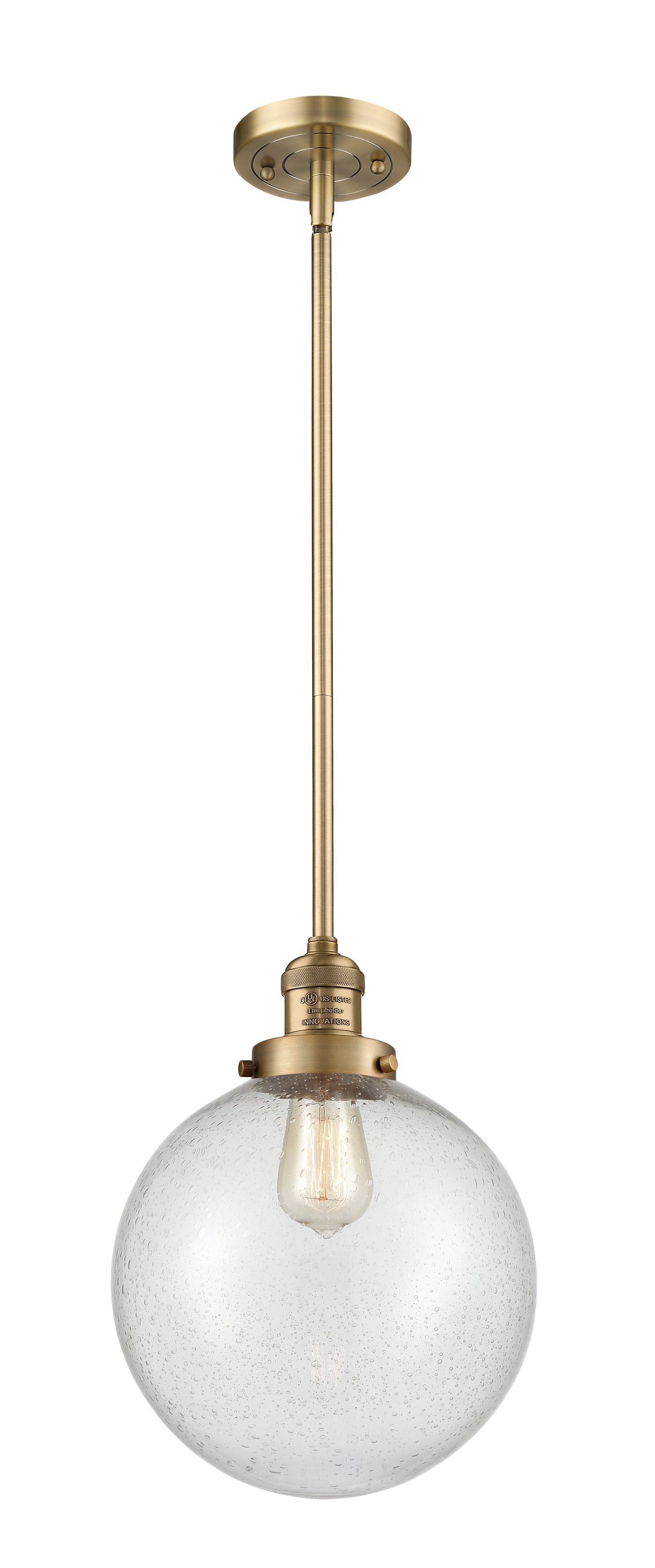 Franklin Restoration Mini Pendant Brass Glass