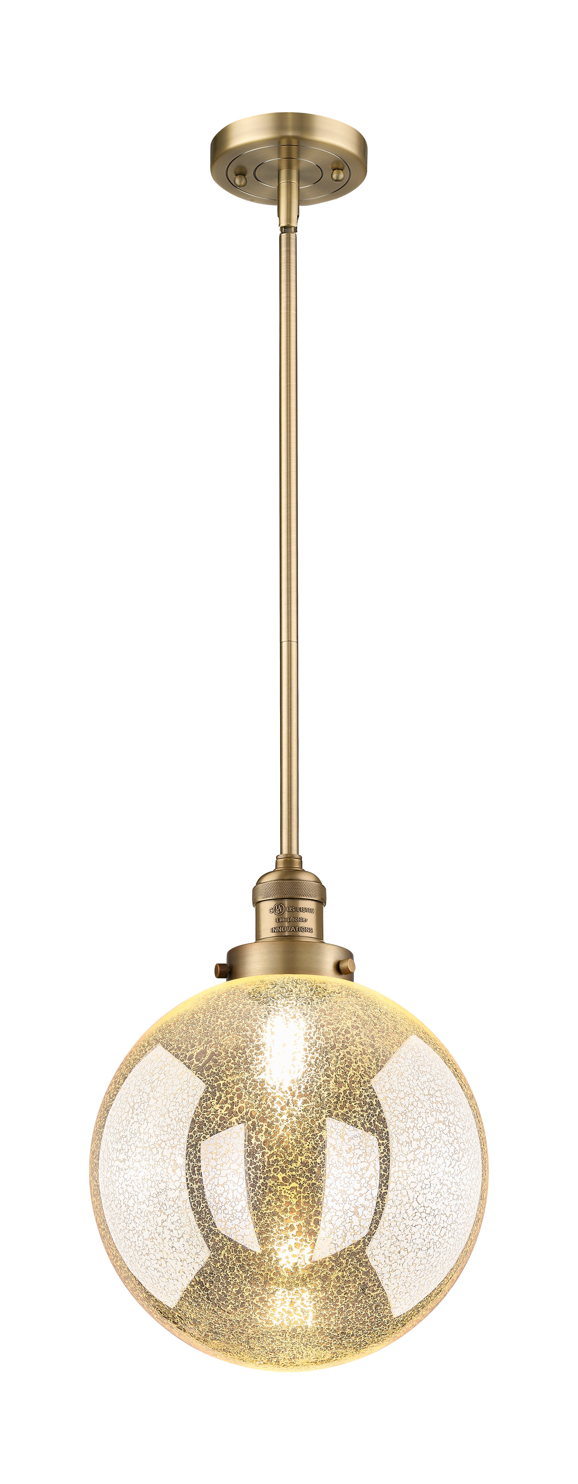 Franklin Restoration Mini Pendant Brass Glass