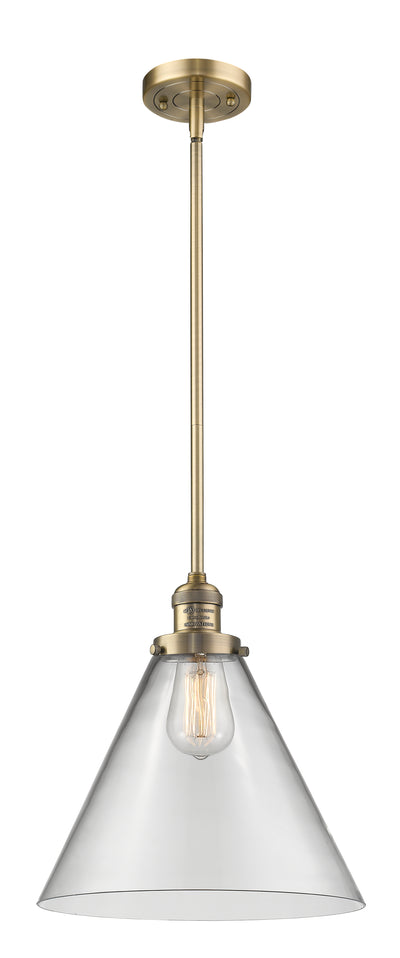 Franklin Restoration Mini Pendant Brass Glass