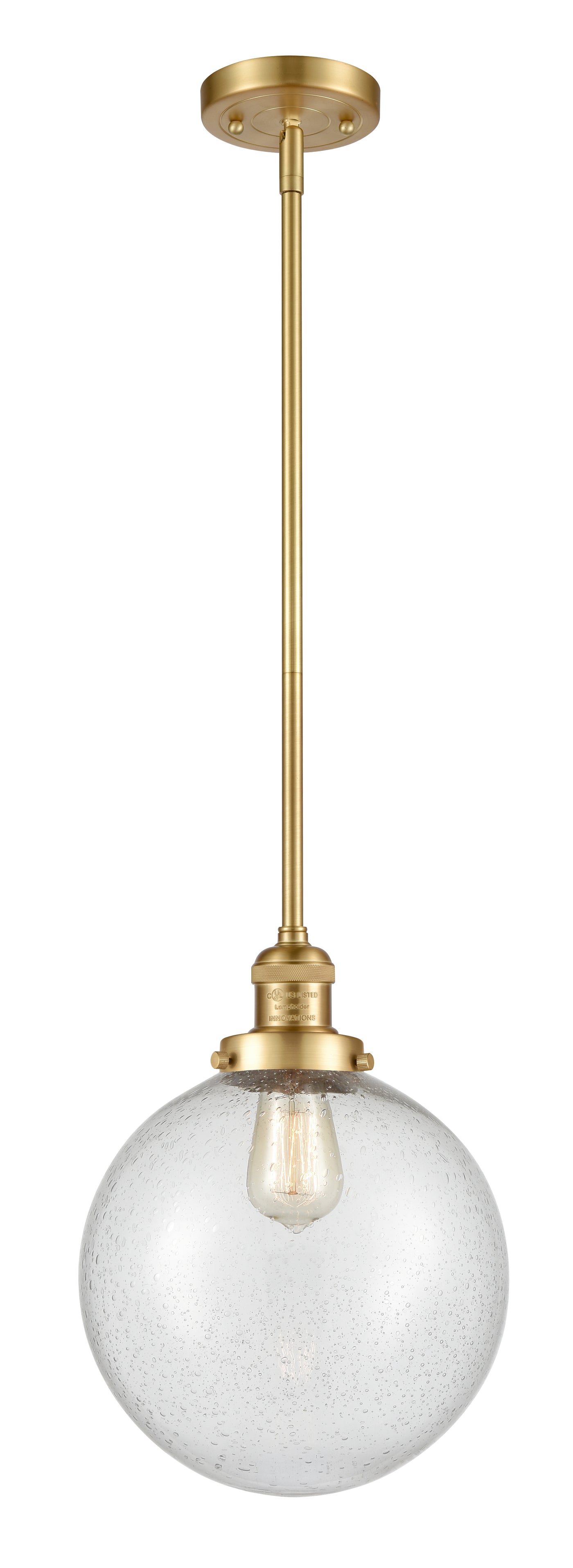 Franklin Restoration Mini Pendant Brass Glass