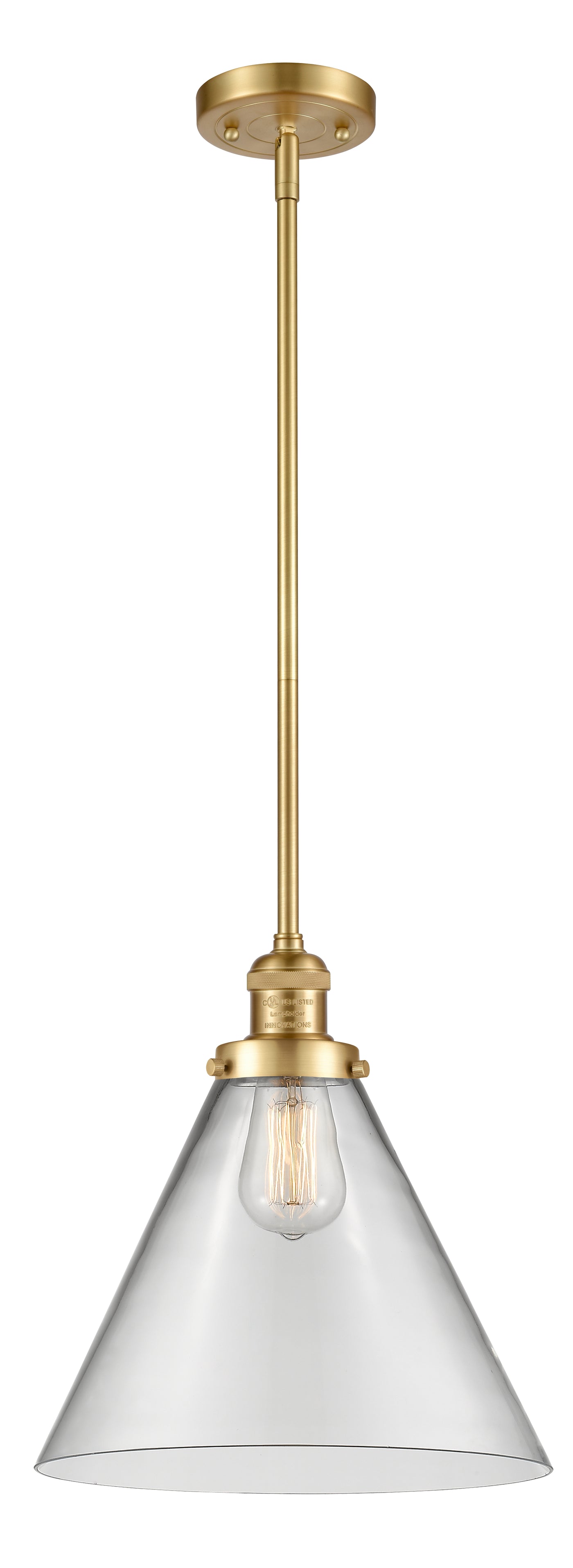 Franklin Restoration Mini Pendant Brass Glass