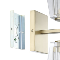 Valentin 13-inch 2-light Champagne Gold Vanity Light with Clear Pressed Glass Shades