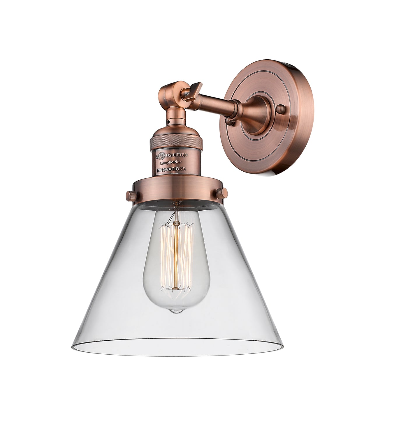 Franklin Restoration Sconce Cast Brass Glass