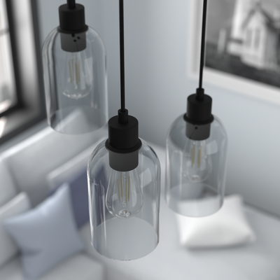 Lochemeade 4.5-inch 1-light Natural Black Iron Pendant with Smoked Glass