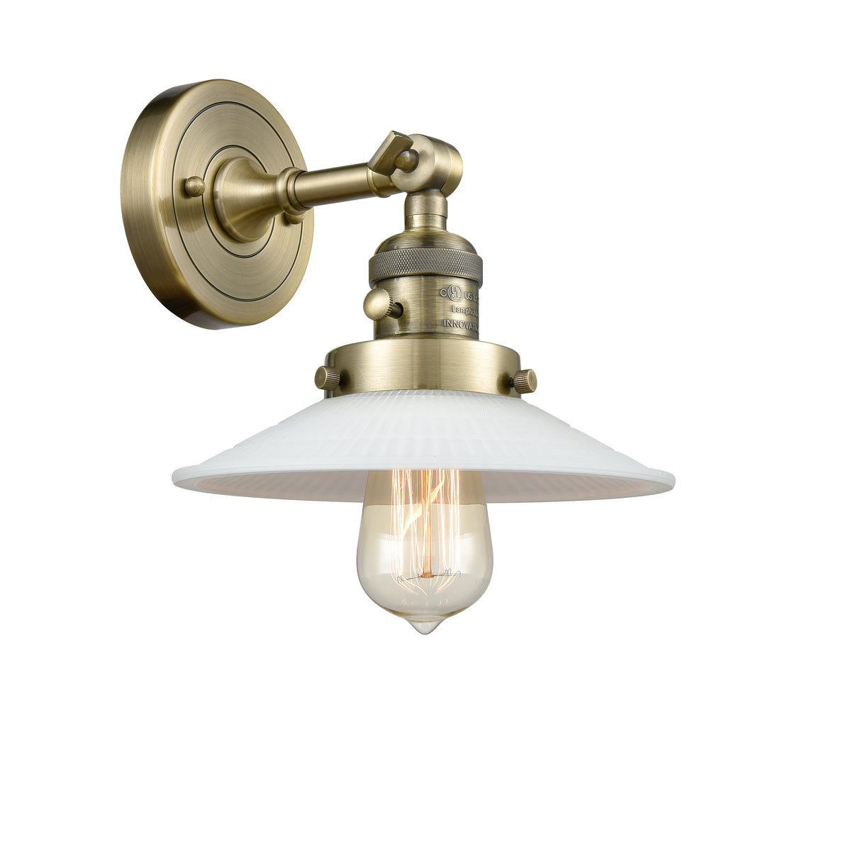 Halophane 9-Inch 1-Light Sconce with LED Bulb 8-Inch High On/Off Turn Switch