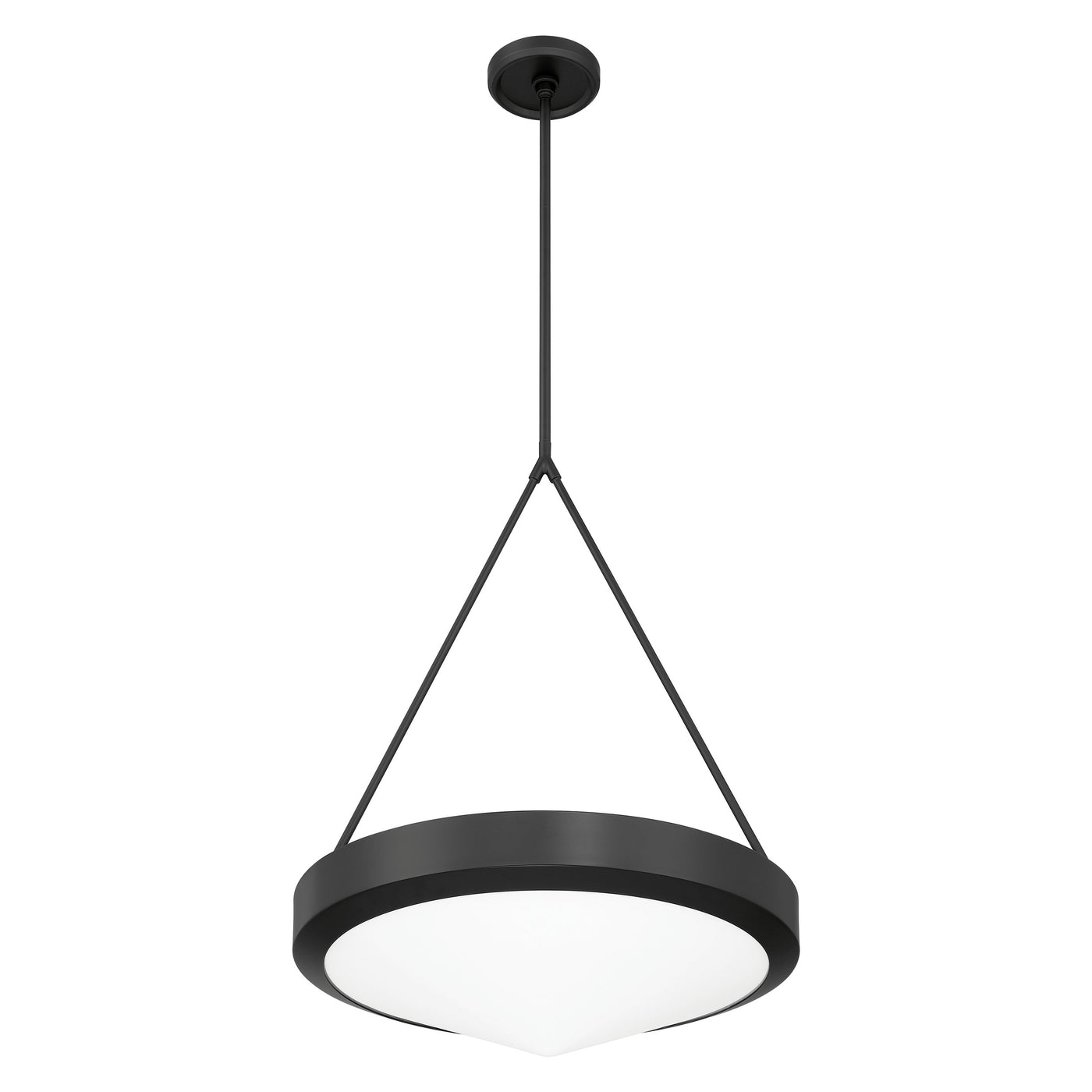 Agate 20-inch 4-light Matte Black Pendant Light with Opal Glass Shade
