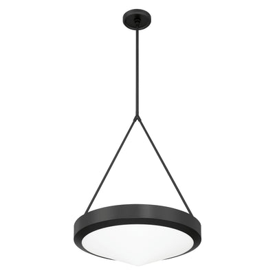 Agate 20-inch 4-light Matte Black Pendant Light with Opal Glass Shade