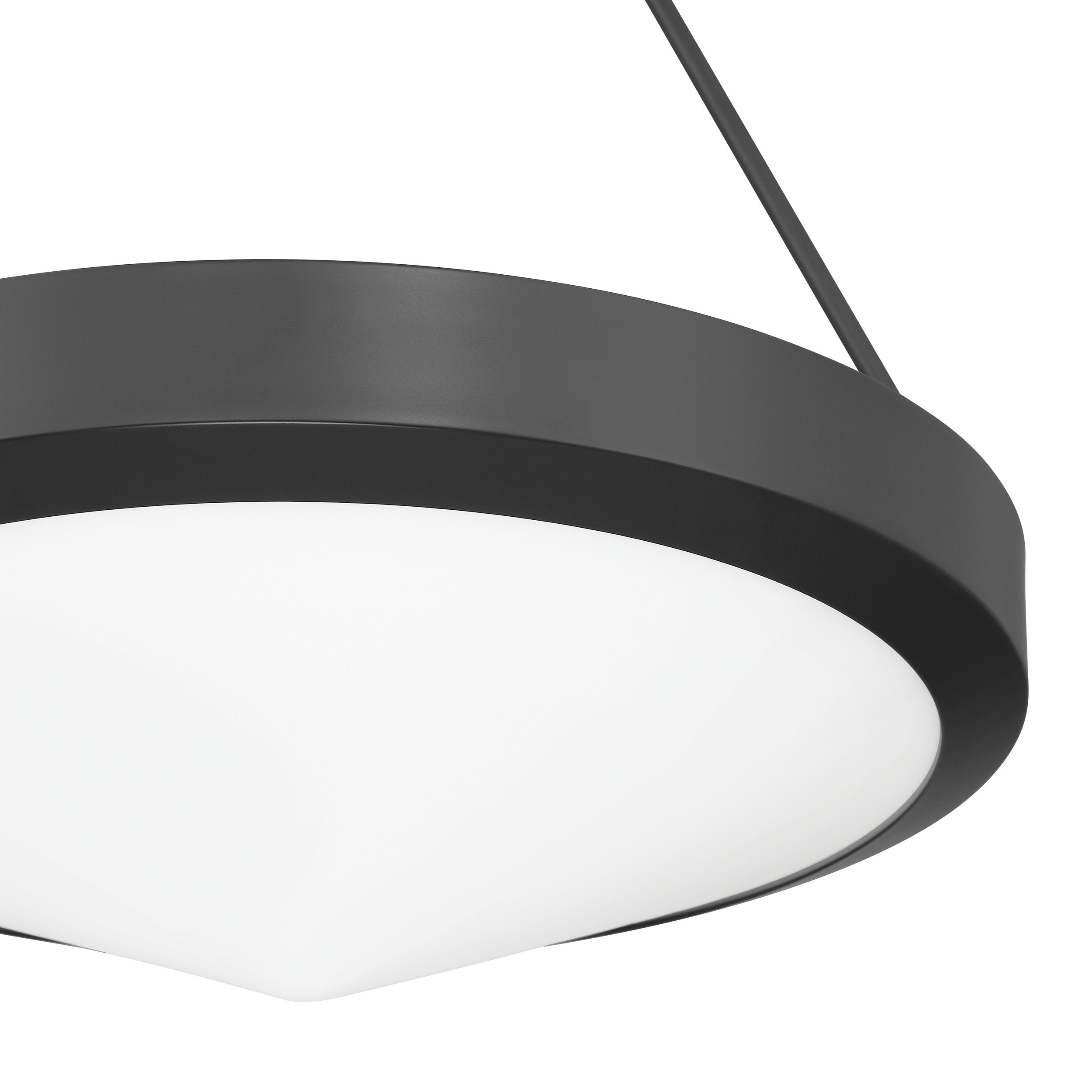 Agate 20-inch 4-light Matte Black Pendant Light with Opal Glass Shade