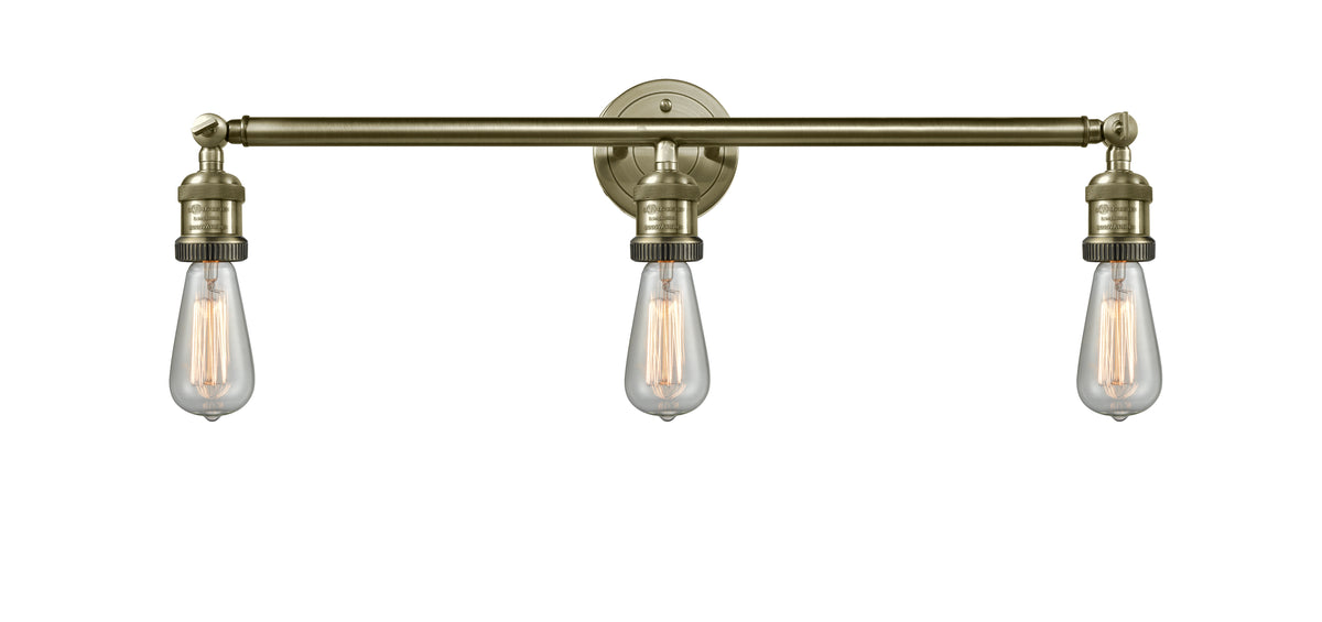 Bare Bulb 30-Inch 3-Light Bath Vanity Light
