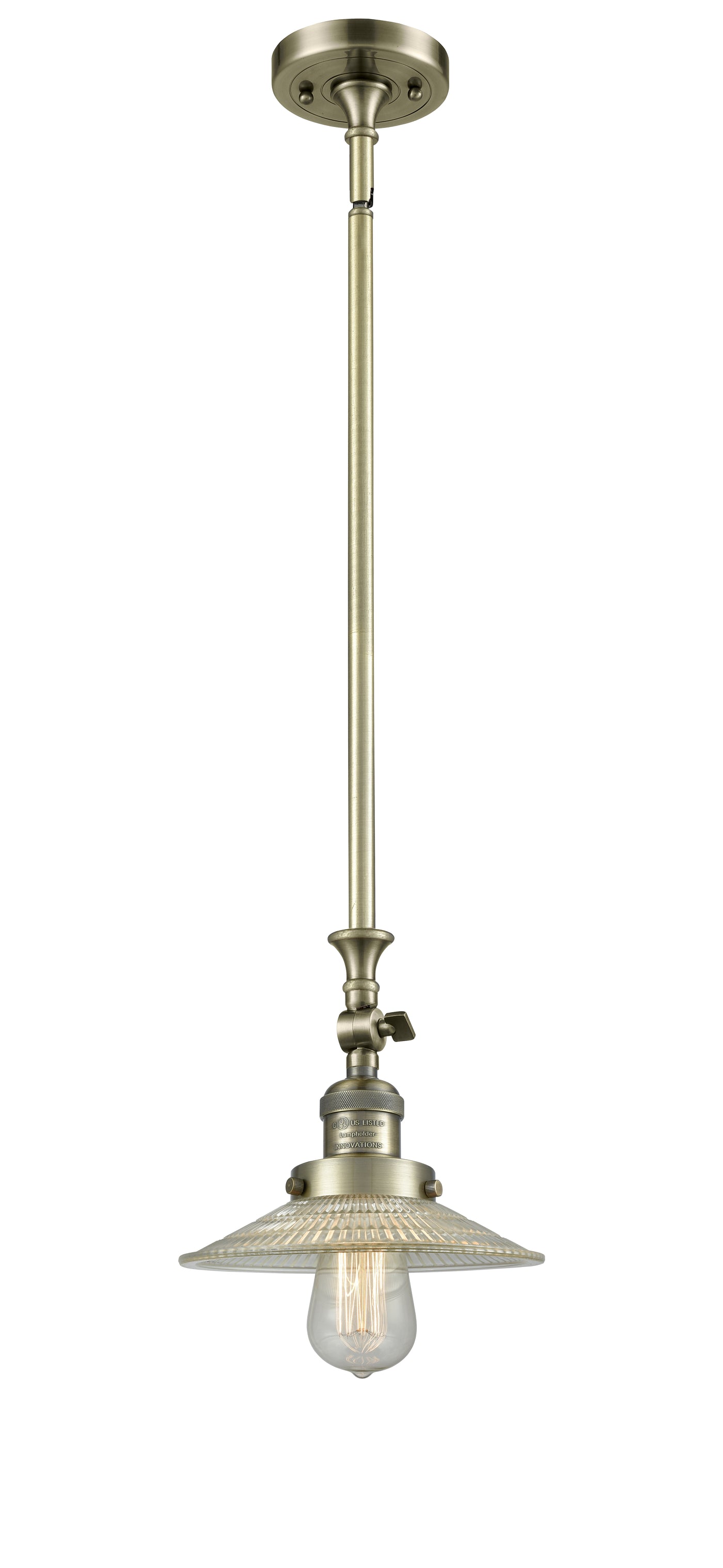 Franklin Restoration Mini Pendant Brass Glass