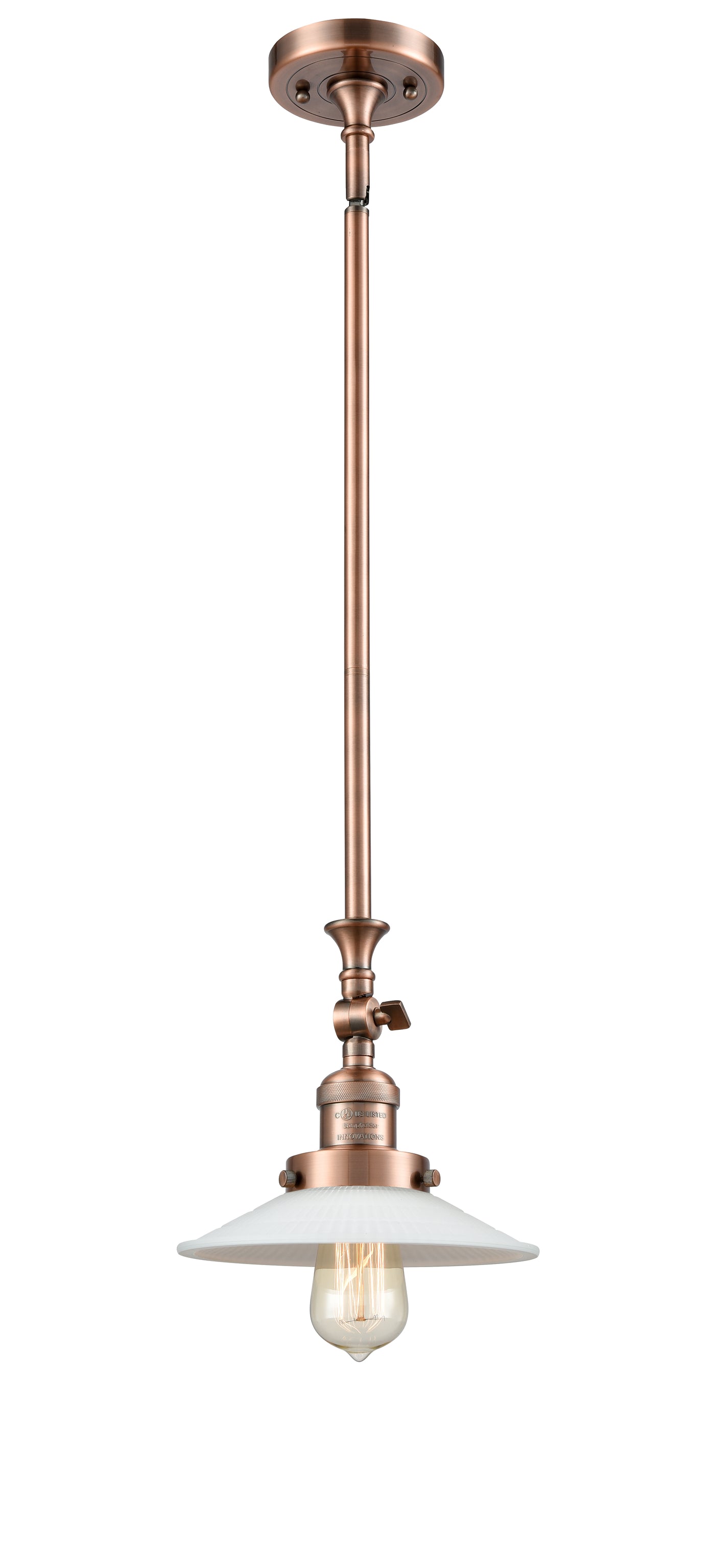 Franklin Restoration Mini Pendant Brass Glass