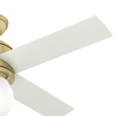 44 inch Hepburn Modern Brass Ceiling Fan with LED Light Kit and Wall Control