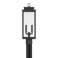 Hillside 20-inch 2-light Textured Black Exterior Post Light with Clear Glass
