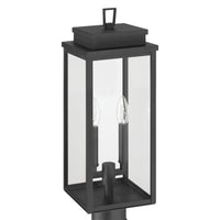 Hillside 20-inch 2-light Textured Black Exterior Post Light with Clear Glass
