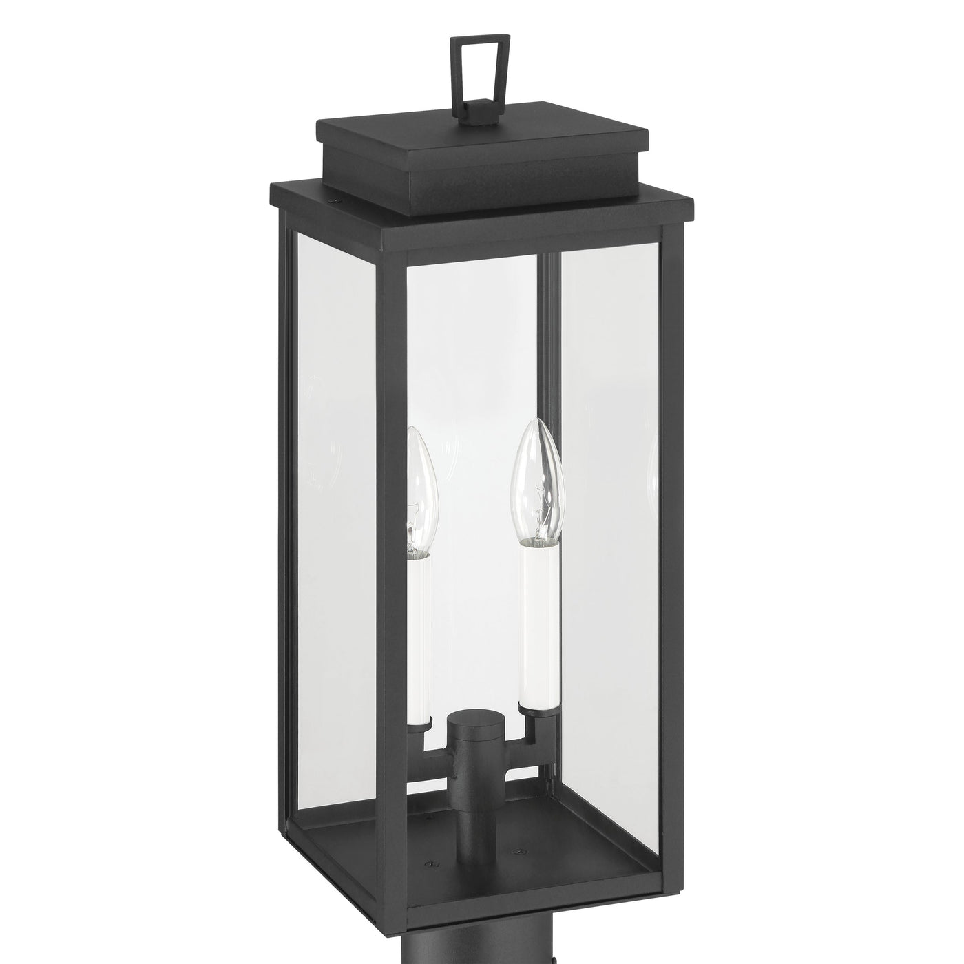 Hillside 20-inch 2-light Textured Black Exterior Post Light with Clear Glass