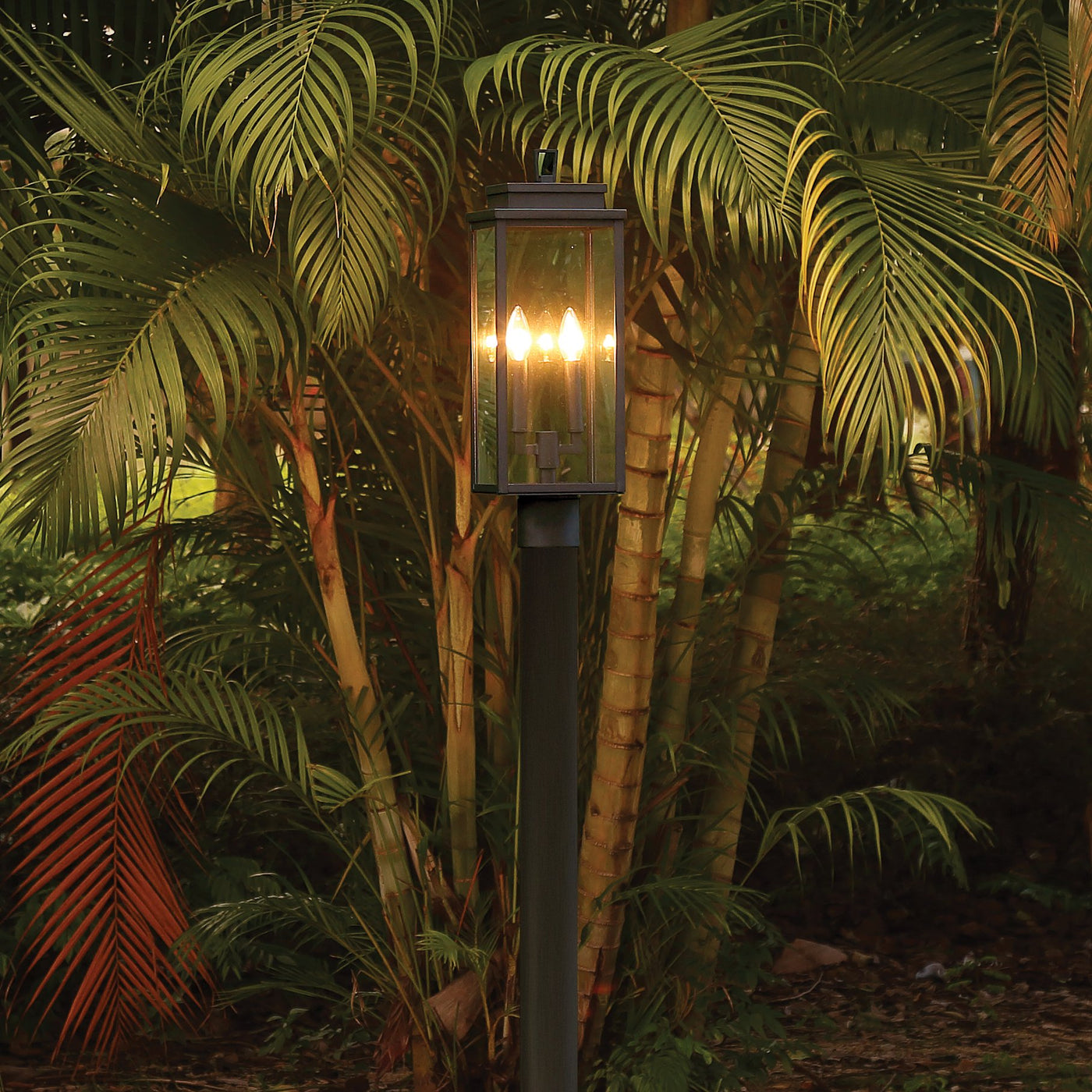 Hillside 20-inch 2-light Textured Black Exterior Post Light with Clear Glass