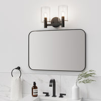 15'' Apolla Matte Black 2 Light Bath Vanity