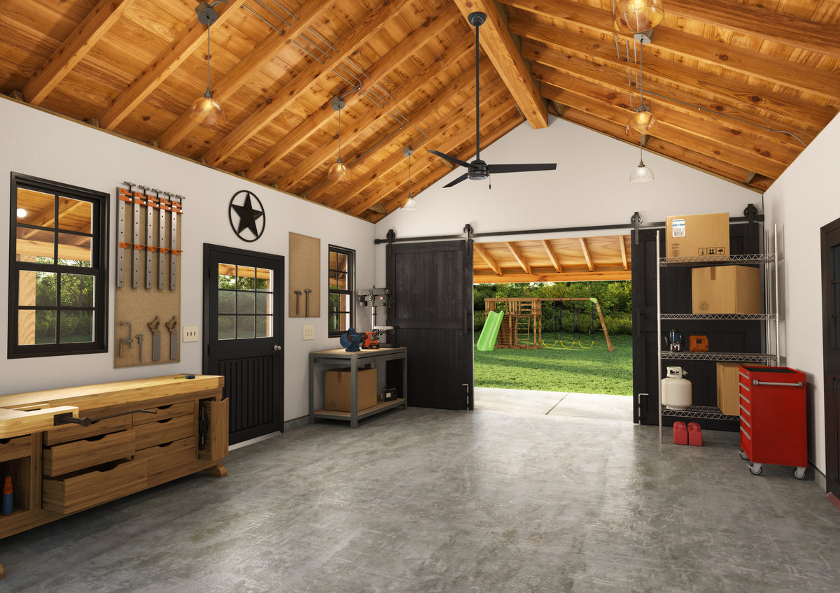 52 inch Cassius Matte Black Damp Rated Ceiling Fan and Pull Chain