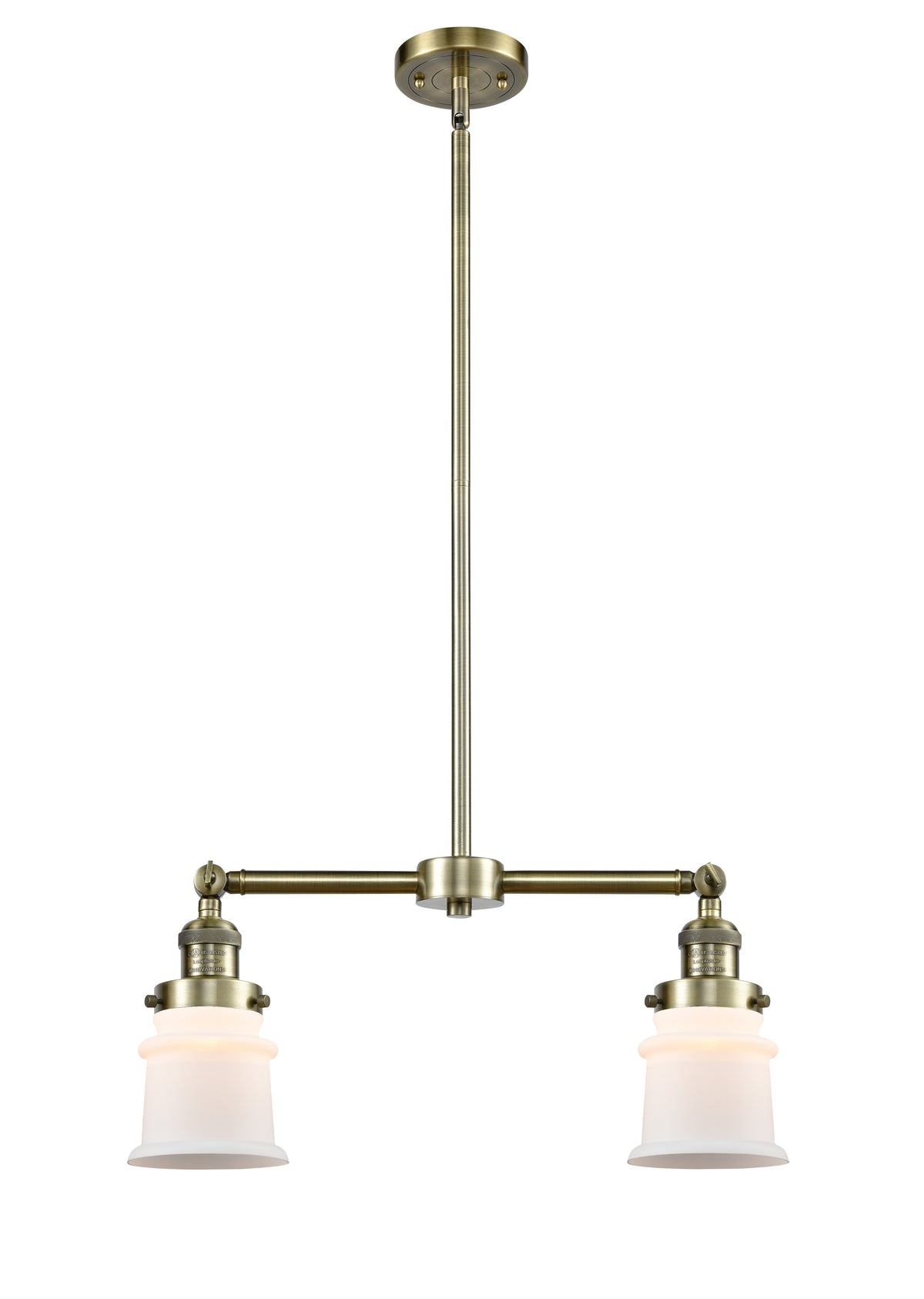 Canton 21-Inch 2-Light Stem-Hung Island Light with LED Bulbs Up to 44.625-Inch High