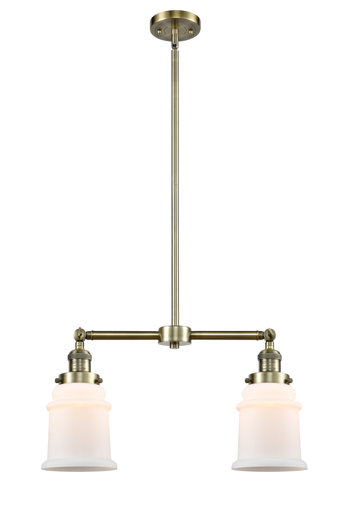 Canton 21-Inch 2-Light Stem-Hung Island Light with LED Bulbs Up to 46.375-Inch High