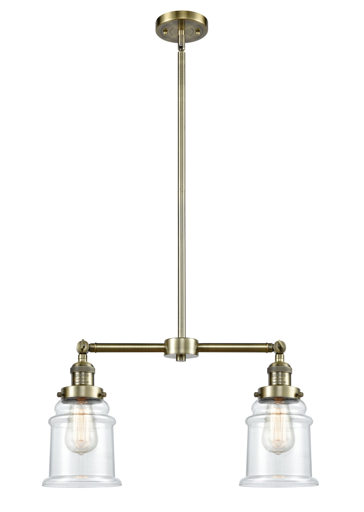 Canton 21-Inch 2-Light Stem-Hung Island Light Up to 46.375-Inch High