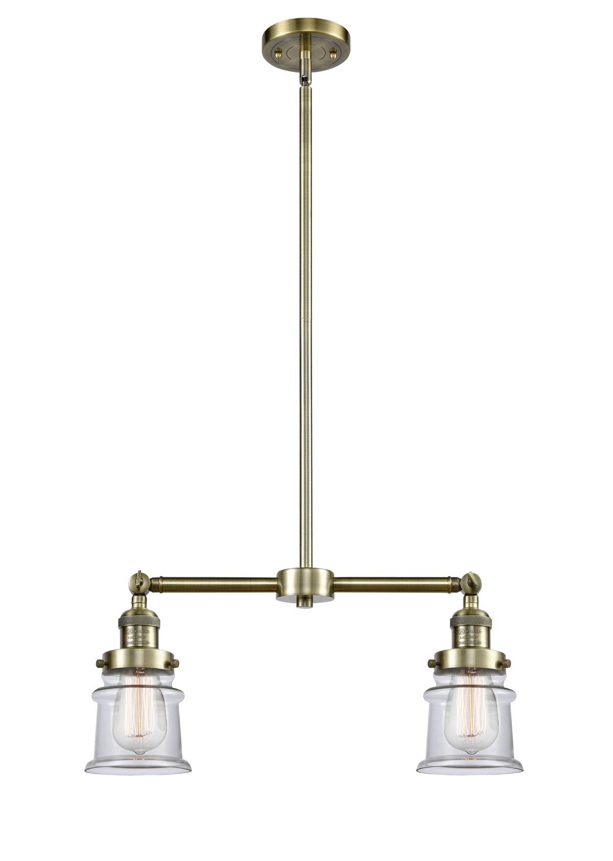 Canton 21-Inch 2-Light Stem-Hung Island Light with LED Bulbs Up to 44.625-Inch High