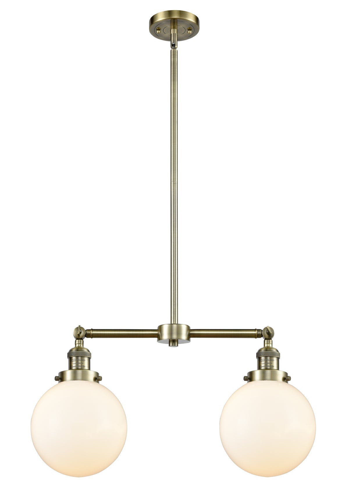 Beacon 25-Inch 2-Light Stem-Hung Island Light with LED Bulbs 12.5-Inch High