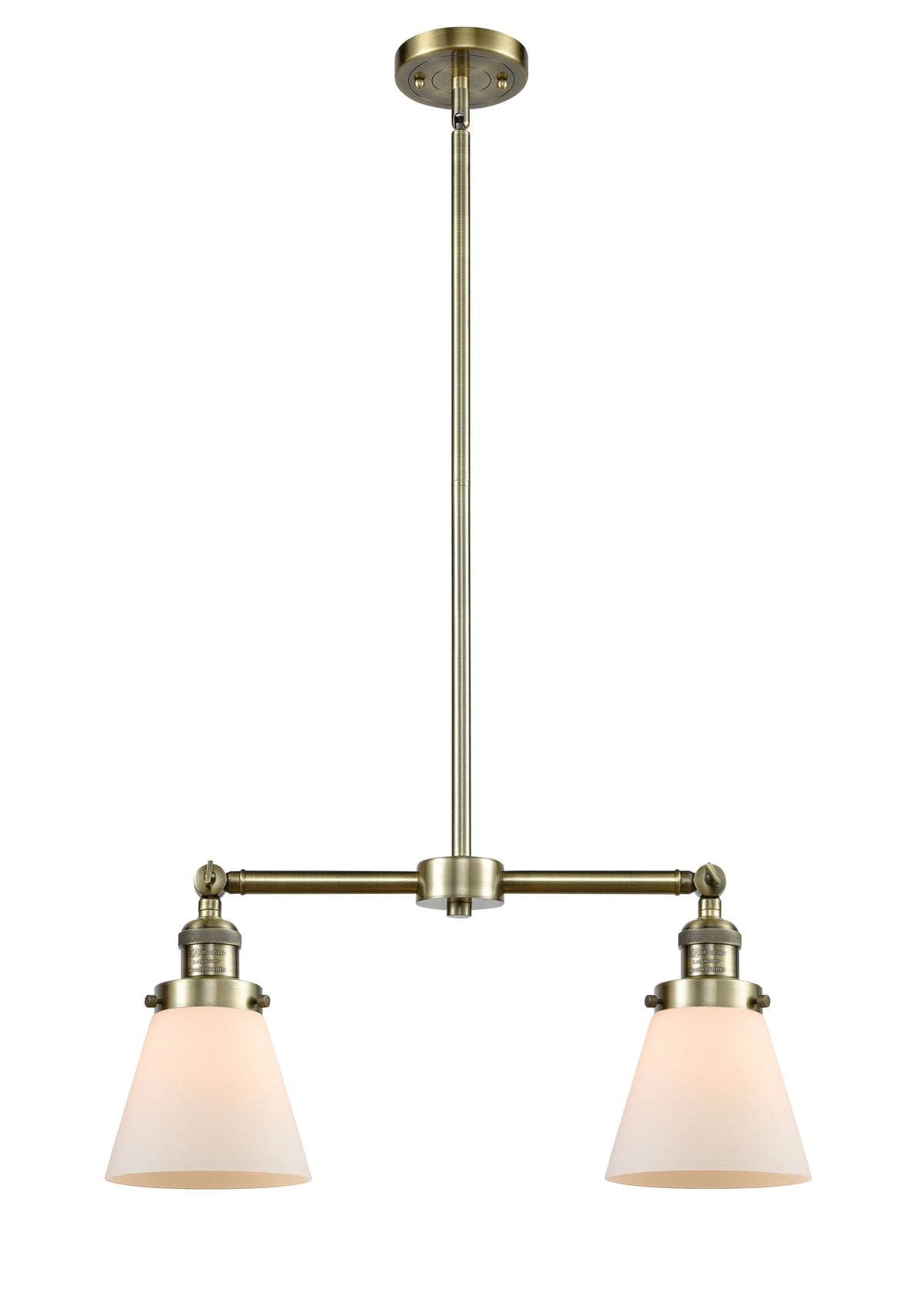 Cone 21-Inch 2-Light Stem-Hung Island Light 10-Inch High Up to 44.875-Inch High