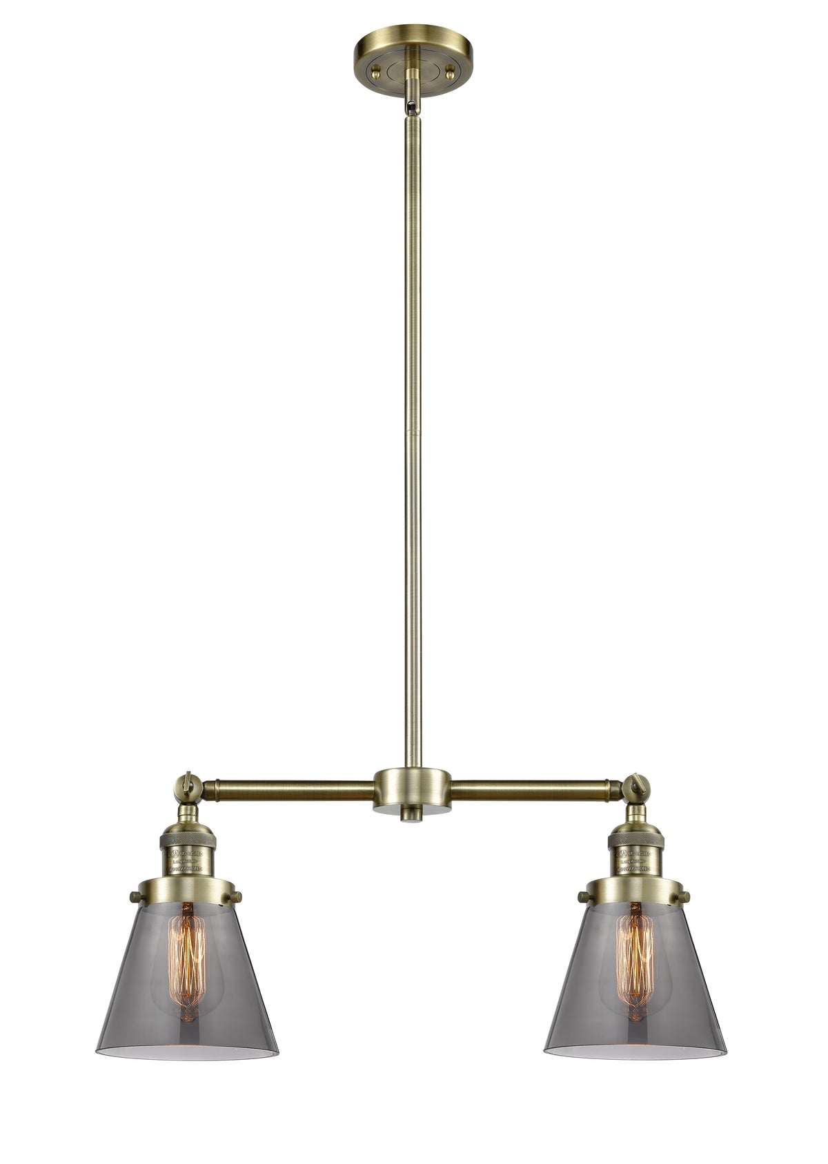 Cone 21-Inch 2-Light Stem-Hung Island Light 10-Inch High Up to 44.875-Inch High
