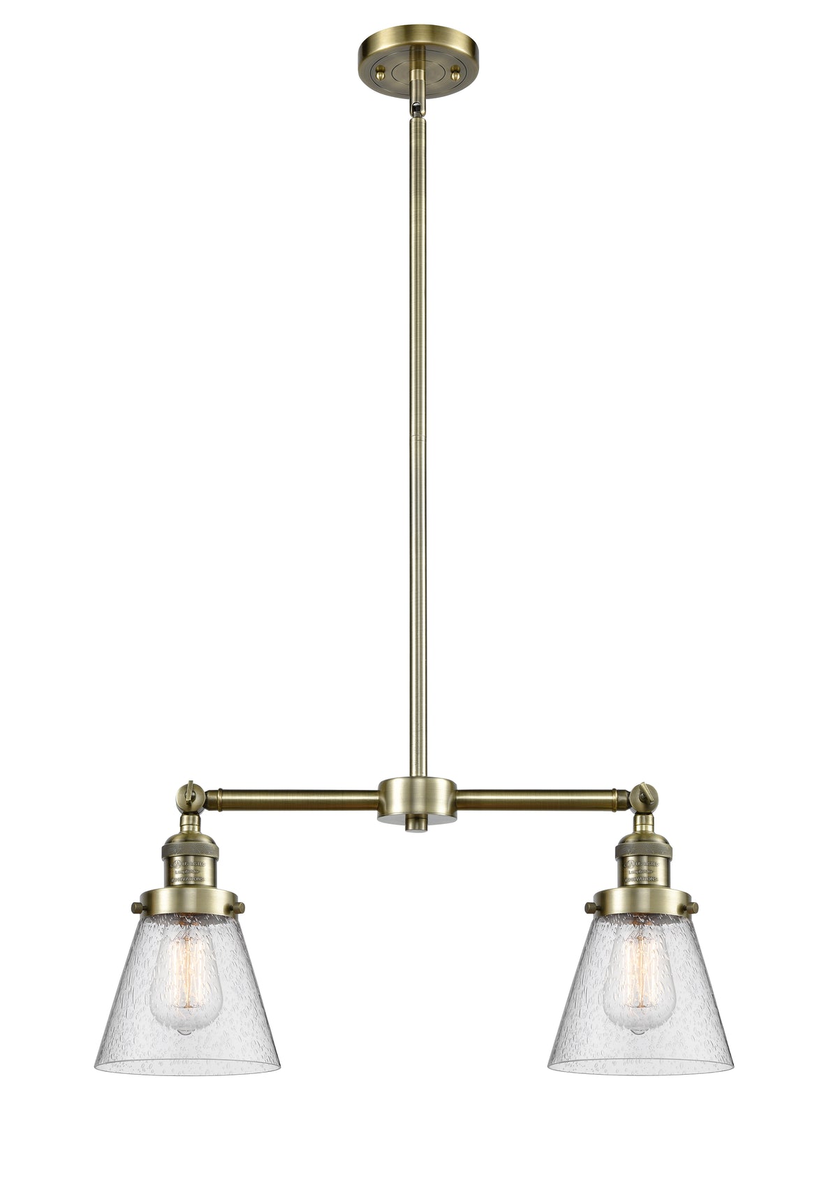 Cone 21-Inch 2-Light Stem-Hung Island Light 10-Inch High Up to 44.875-Inch High