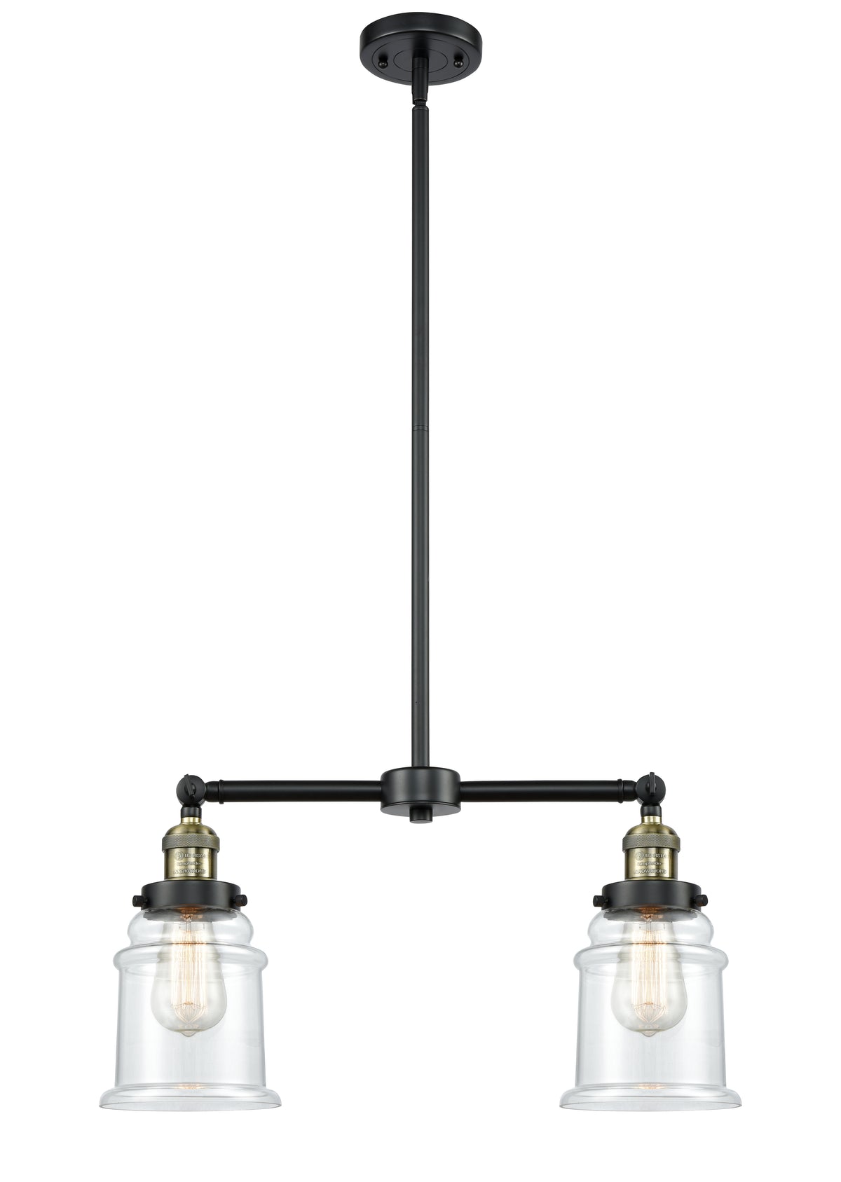 Canton 21-Inch 2-Light Stem-Hung Island Light with LED Bulbs Up to 46.375-Inch High