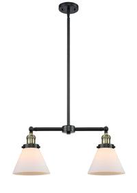 Cone 21-Inch 2-Light Stem-Hung Island Light with LED Bulbs 10-Inch High Up to 45.125-Inch High