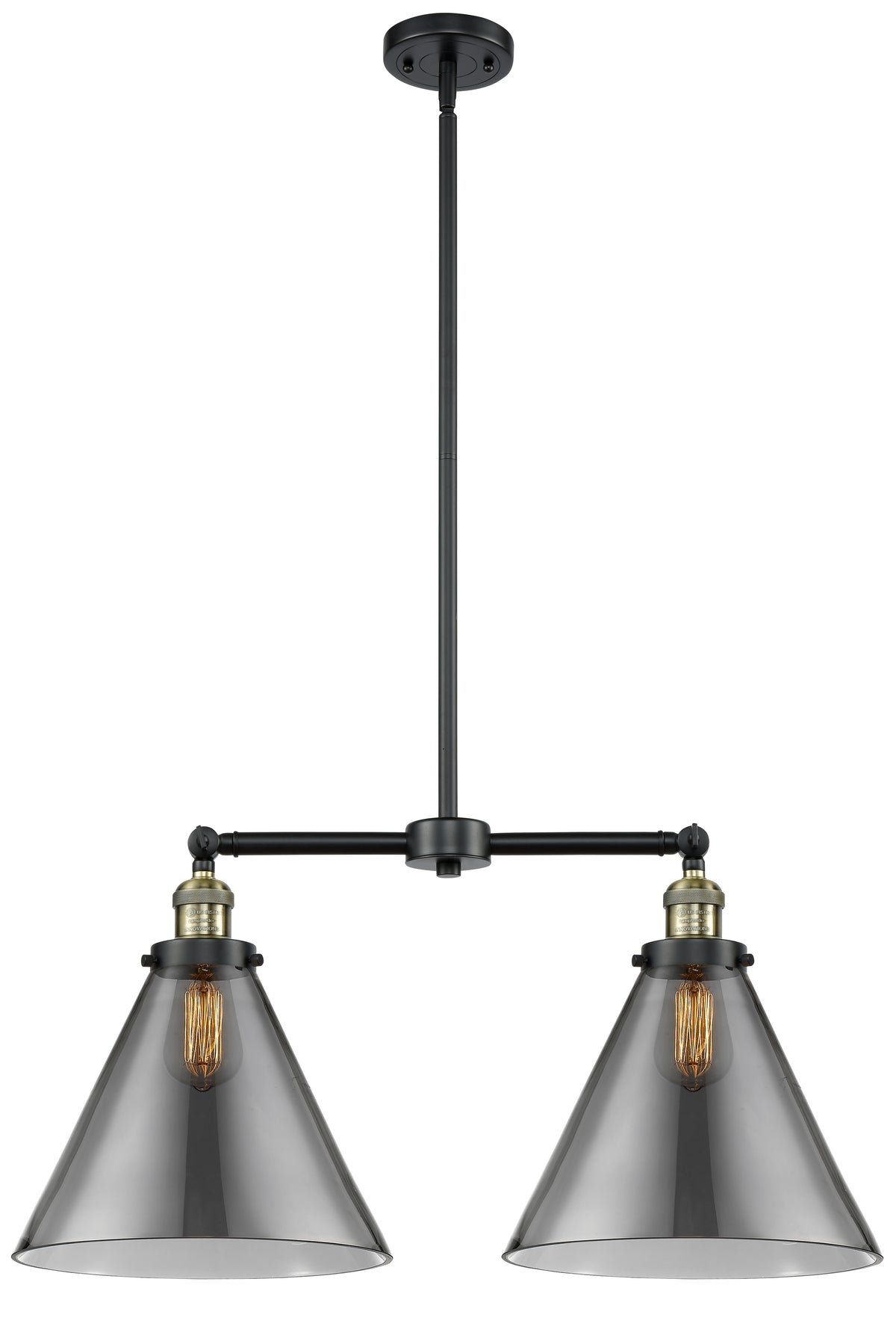 Cone 21-Inch 2-Light Stem-Hung Island Light with LED Bulbs 14.125-Inch High