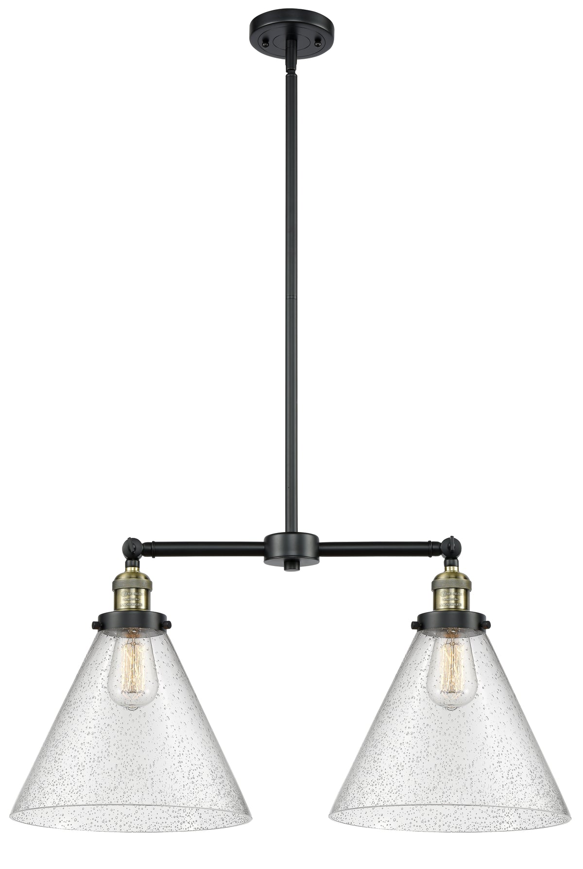 Cone 21-Inch 2-Light Stem-Hung Island Light with LED Bulbs 14.125-Inch High